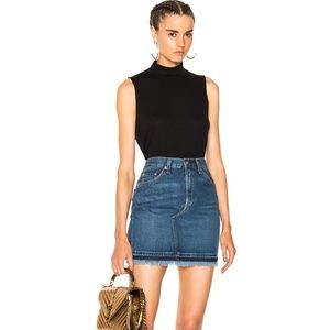 Rag & Bone Dive Mini Skirt W/ Fringed Hem.